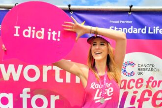 After having eight organs removed, Faye Louise triumphantly completed a charity race, raising £2,179 for Cancer Research UK and inspiring others with her resilience and determination.