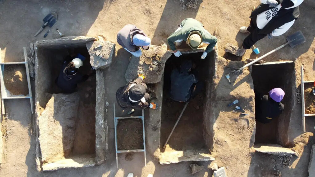 A mysterious Bronze Age stone carving of a human face was discovered in Kazakhstan's Sandyktau district. The detailed artefact is now under local heritage protection.