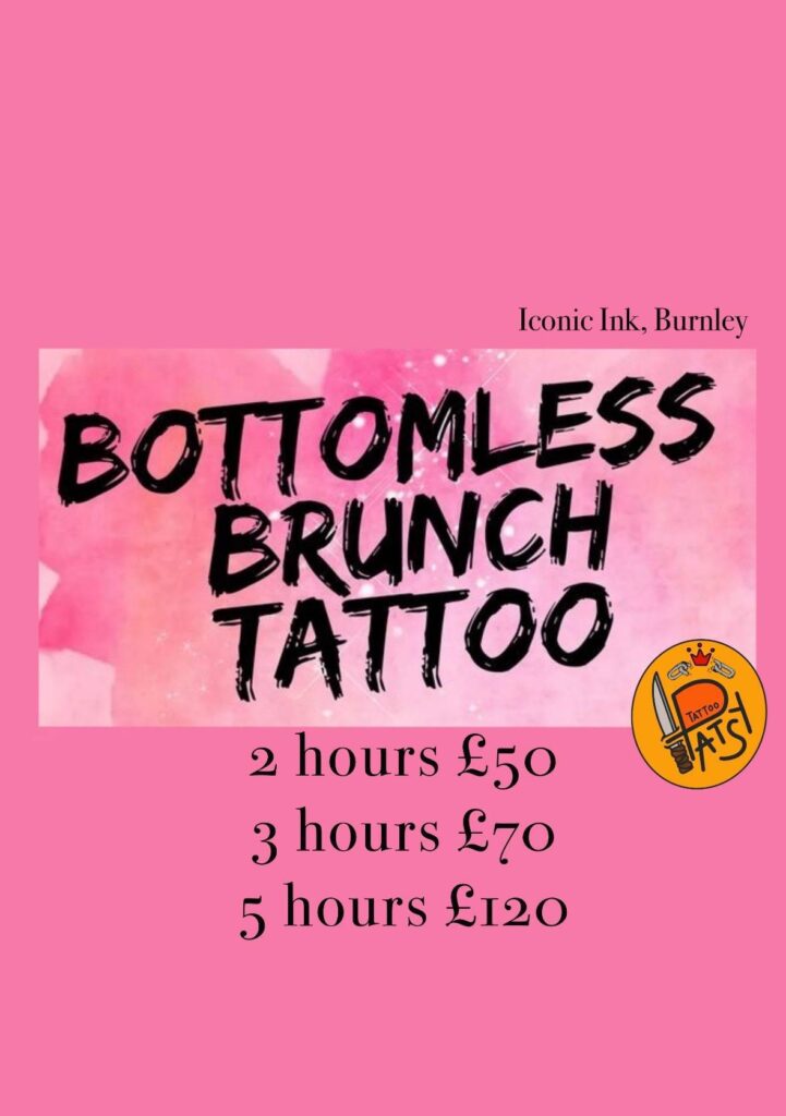 Tattoo artist Abbeygayle Green offers unique £120, five-hour bottomless brunch tattoo sessions at Iconic Ink in Burnley. Customers can get as many inkings as time allows.