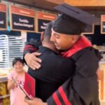 A high school graduate surprises his dad at his supermarket job to celebrate his achievement, resulting in a heartfelt viral moment with nearly 8 million views on TikTok.