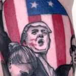 A Trump fan gets a viral tattoo of the ex-president's iconic punch after an assassination attempt. Tattoo artist Tim Lease shares the story behind the $700, three-hour creation.