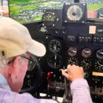 WW2 RAF veteran Roy Oldcorn, 100, took to the skies again in a Lancaster Bomber simulator. He piloted from Manston, Kent, to London City Airport, celebrating his milestone birthday.