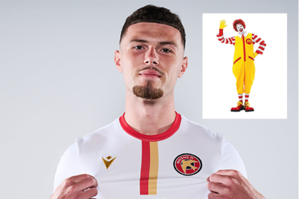 Walsall's new football kit for the 2024/2025 season, featuring red and yellow stripes, has been mocked by fans for resembling Ronald McDonald's costume. Shirts start at £49.95.