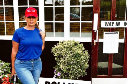 Controversial mum Carla Bellucci claims she was asked to leave a polling station for wearing a MAGA hat, sparking outrage in her Hertfordshire village. She backs Rishi Sunak.