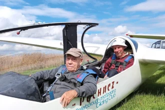 At 95, Neville Robinson is the UK's oldest glider pilot, soaring the skies for 55 years. The Peterborough club member continues flying with no plans to retire.