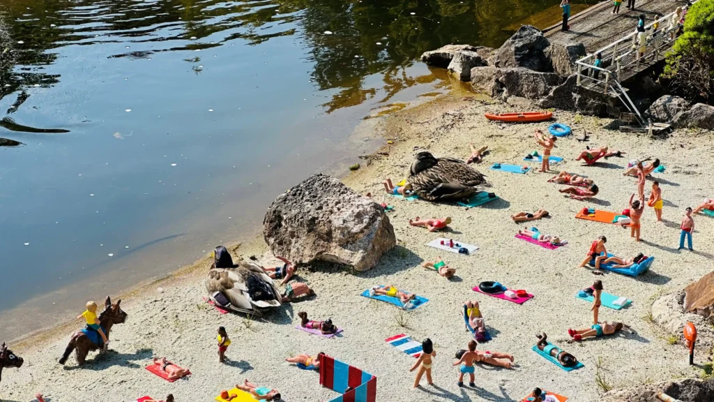 Giant ducks "invaded" Babbacombe Model Village in Torquay, delighting visitors as they waddled through the tiny seaside scene in a hilarious, quackers spectacle.