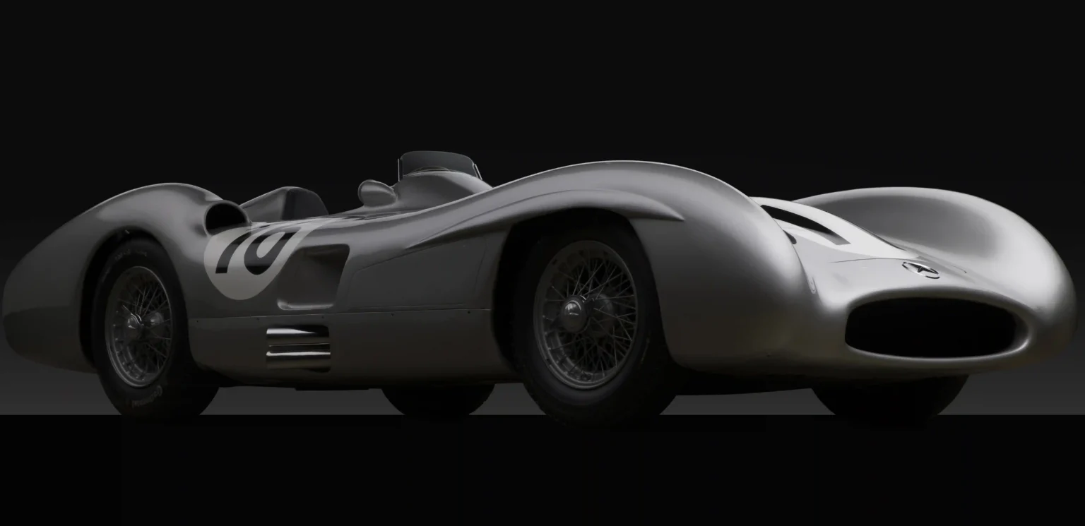 Iconic 1954 Mercedes-Benz W196 driven by racing legends Stirling Moss and Juan Manuel Fangio set to sell for £53.9M, supporting Indianapolis Motor Speedway Museum.