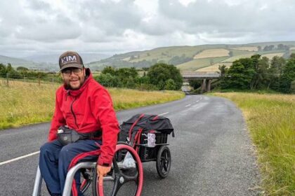 Paralyzed man Peter Smorthit defies the odds, traveling 1,000+ miles across the UK in his wheelchair, raising £12,000 for charity and inspiring others to pursue their dreams.