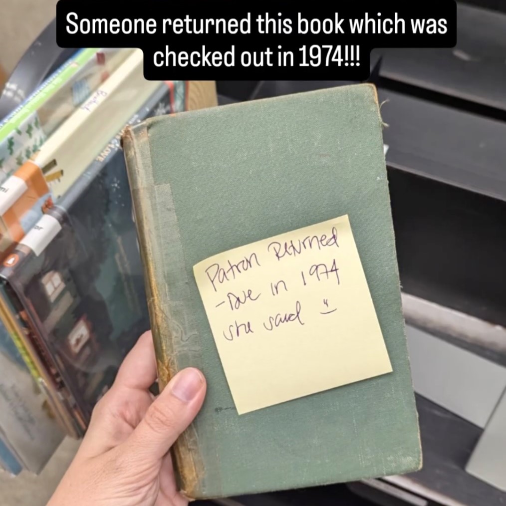 An overdue copy of Walt Whitman's *Leaves of Grass* was returned to a Virginia library 50 years late, but no fines were issued thanks to a new fine-free policy.