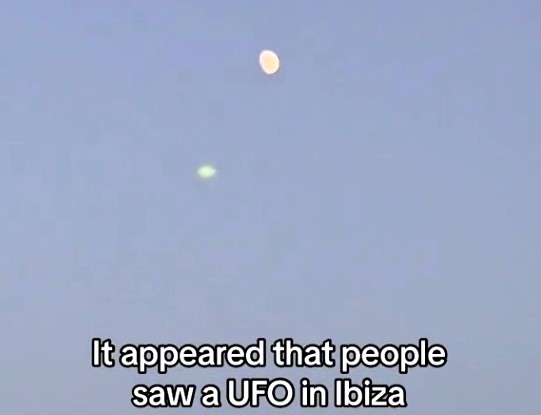 Revellers in Ibiza spot a UFO near the Cala d'Hort viewpoint, capturing the encounter on video. The clip goes viral on TikTok with 12.7 million views and thousands of comments.