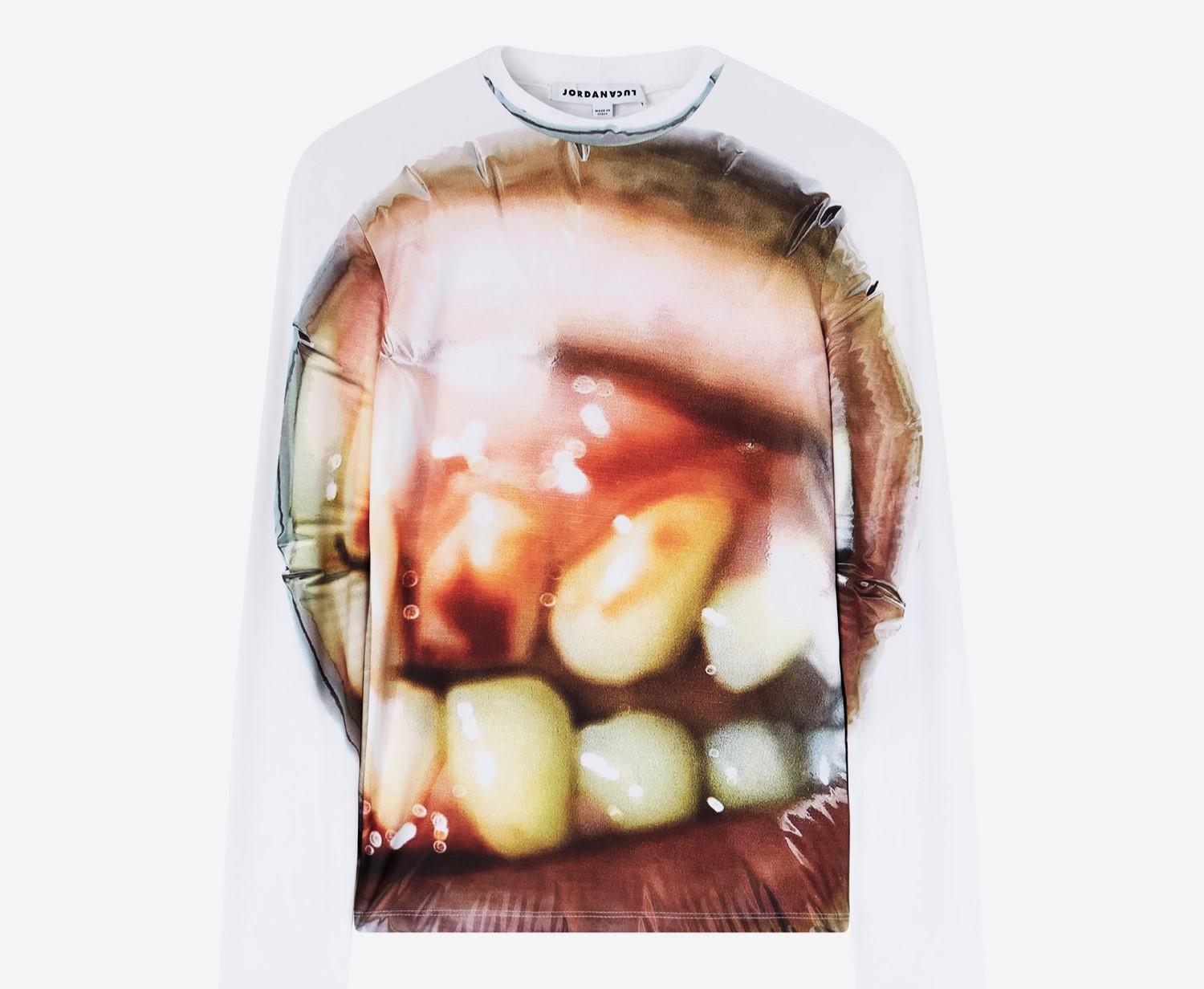 JordanLuca's £210 fashion shirt featuring rotting teeth graphics sparks outrage among shoppers. Despite the controversy, the bold design is nearly sold out.