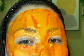 A woman tries a £2 Cheetos-themed face mask, leaving her skin soft and glowing. Social media users are baffled, but intrigued by the snack-inspired skincare product.