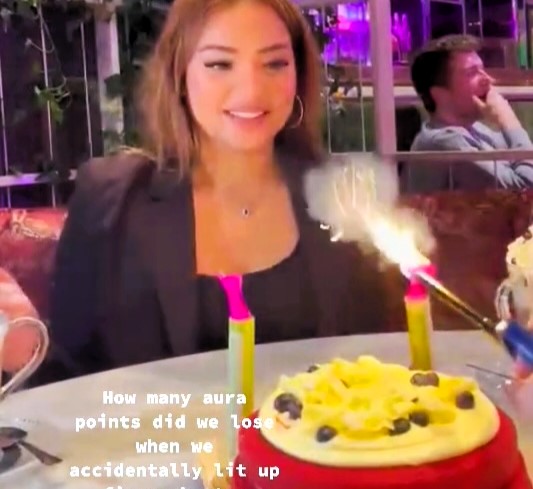 Birthday dinner takes a wild turn as friends accidentally light fireworks instead of candles on the cake, sparking chaos and laughter in viral TikTok video.