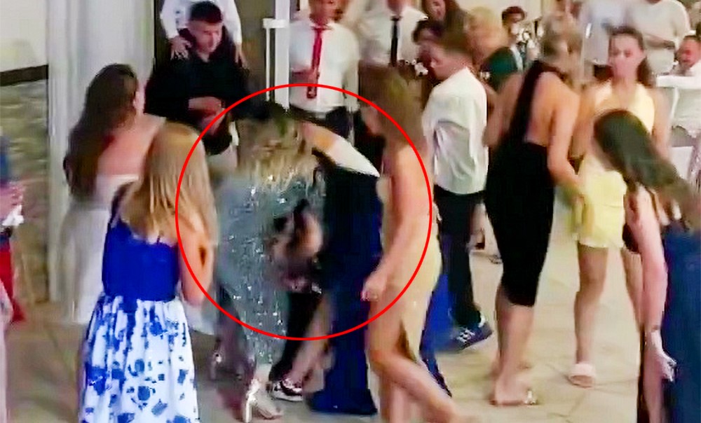 A wedding bouquet toss in Bosnia turned into a brawl as three women fought over the flowers, tumbling to the ground in a chaotic struggle that left guests stunned.