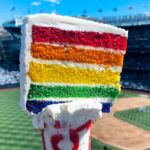 Brits baffled by a £11 gravity-defying freakshake at New York Yankees stadium, featuring a slab of cake on top. Fans question how to eat it and its health impact.