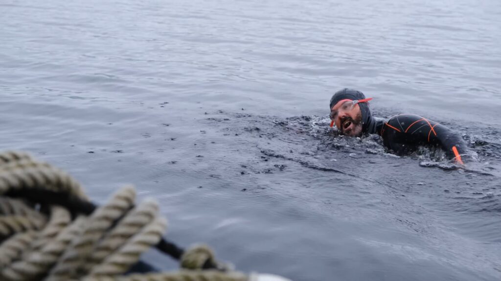 Daredevil Duncan Roberts was terrified during a Loch Ness swim after a mysterious creature bumped into him in the deep, dark waters, fueling fears of the legendary monster.Daredevil Duncan Roberts was terrified during a Loch Ness swim after a mysterious creature bumped into him in the deep, dark waters, fueling fears of the legendary monster.