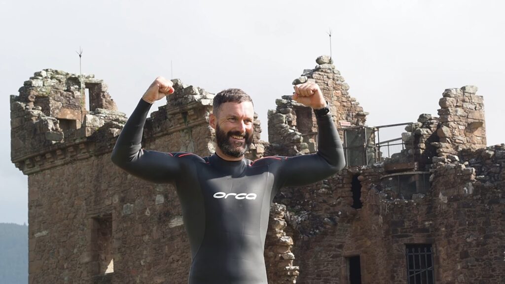 Daredevil Duncan Roberts was terrified during a Loch Ness swim after a mysterious creature bumped into him in the deep, dark waters, fueling fears of the legendary monster.