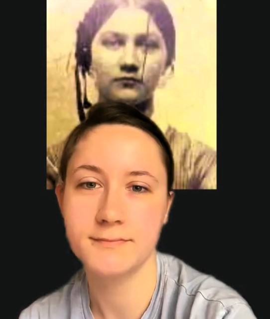 Woman goes viral after discovering uncanny resemblance to her great-great-great-great grandmother. TikTok users convinced she's a time traveler, with 4.6 million views.