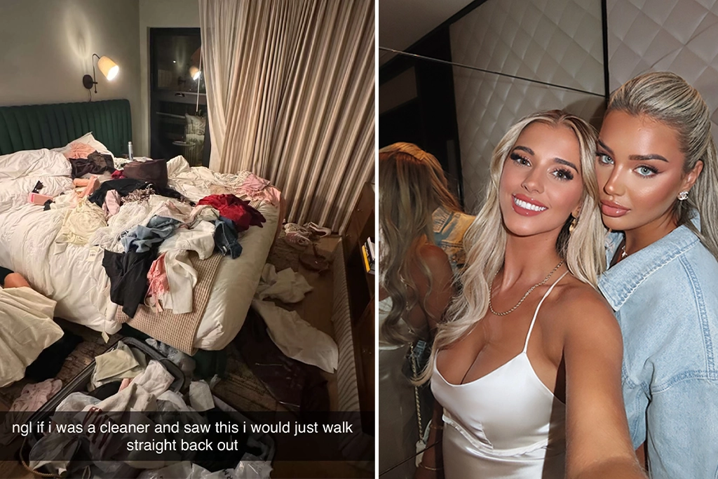 Love Island's Lucinda Strafford shows off her messy LA hotel room, leaving fans stunned. The reality star jokes about housekeeping while preparing for a Disneyland trip.