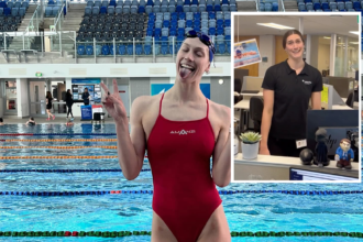 Olympian Hazel Ouwehand reveals her double life as a swimmer and accountant, balancing spreadsheets with swim meets in a viral video captivating fans.