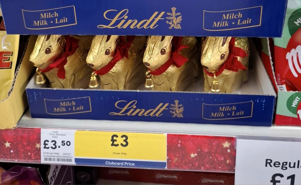 Shoppers debate Christmas treats as savvy buyers find supermarket own-brand ginger biscuits for under 60p, while many stick to Lindt chocolate for festive indulgence.