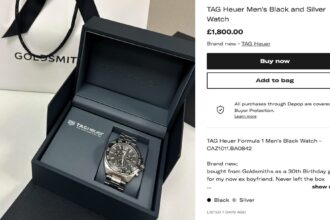 Seller gets revenge on ex by listing unused TAG Heuer watch for £1,800 on Depop after their split, turning a breakup into profit. Another ex’s trainers sold for £400!