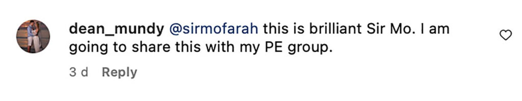 Social media comment on the post of Sir Mo Farah reveals his uni diet of Tesco microwave meals, proving even Olympic champions can start with humble eating habits. A priceless insight into his journey!