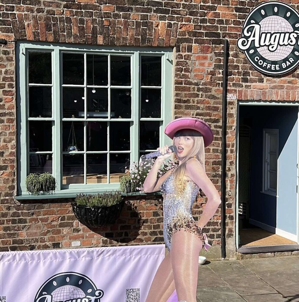 Taylor Swift-themed cafe "August" in Beaumaris, Anglesey attracts Swifties nationwide with themed treats, local goods, and all-day Taylor music, becoming a fan favorite spot.