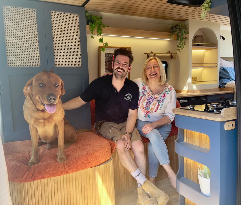 A UK couple is taking van life to the next level with their luxurious van conversions, including a motorhome featuring a hidden shower.