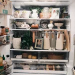 Lynzi Judish sparks debate with her viral 'fridgescaping' trend, decorating her fridge with flowers, candles, and framed pictures, turning it into a whimsical, organized space.