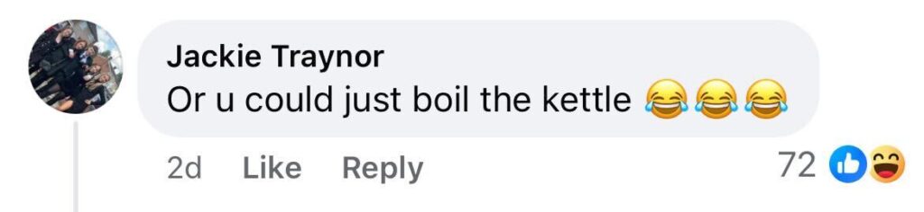 Social media comment on the post of Brew-loving Brits react to mum’s unusual tea hack using a radiator instead of a kettle. Her method sparks bafflement as tea fans question the cost and time involved.