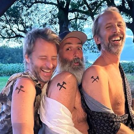 Chesney Hawkes got his first tattoo, the West Ham crest, alongside his childhood friend Vic Irvine, who is battling Stage 4 lung cancer, as a heartfelt show of support.