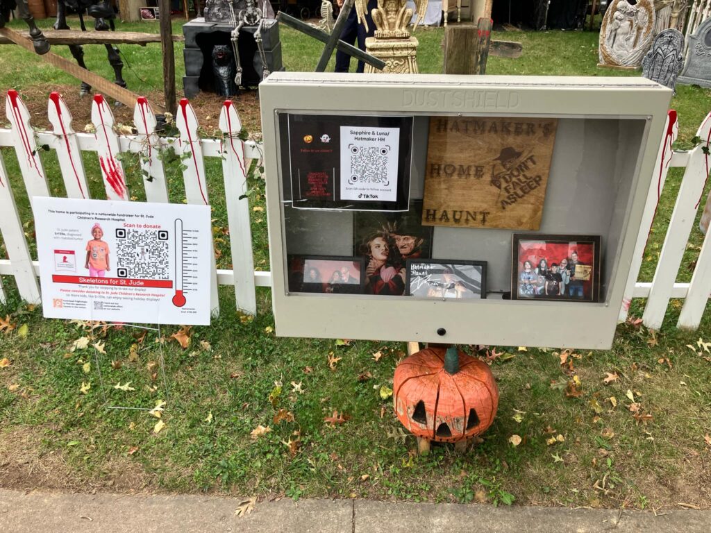 Ohio father-daughter duo spend £13,000 creating an epic Halloween ‘House of Horrors’ for charity, featuring themed rooms, animatronics, and a haunted DJ booth.