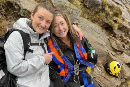 Mum-of-three Amanda Potter was airlifted from Mount Snowdon after breaking her leg. Daughter Megan praises mountain rescue for their swift response and urges donations.