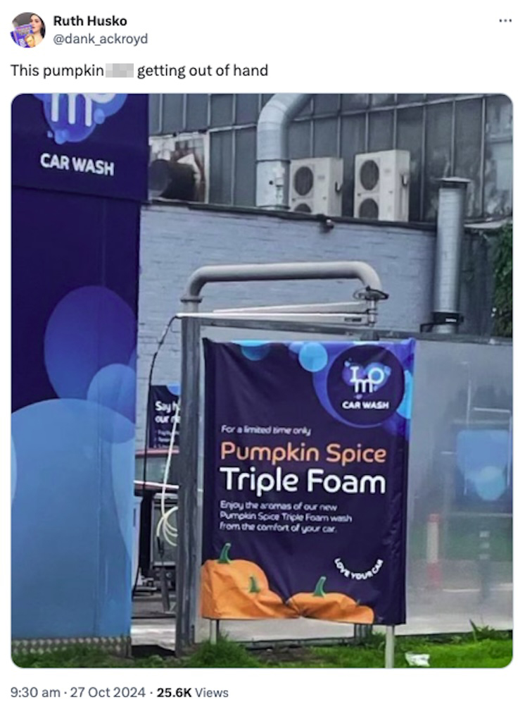 Get your car washed in pumpkin-spice foam this autumn! IMO car wash adds a seasonal twist to 50 UK locations, turning car washes into a festive experience.