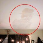 A woman was shocked to find a watermark resembling Freddy Krueger on her ceiling, leaving her and friends spooked. See the creepy outline that resembles the horror icon.