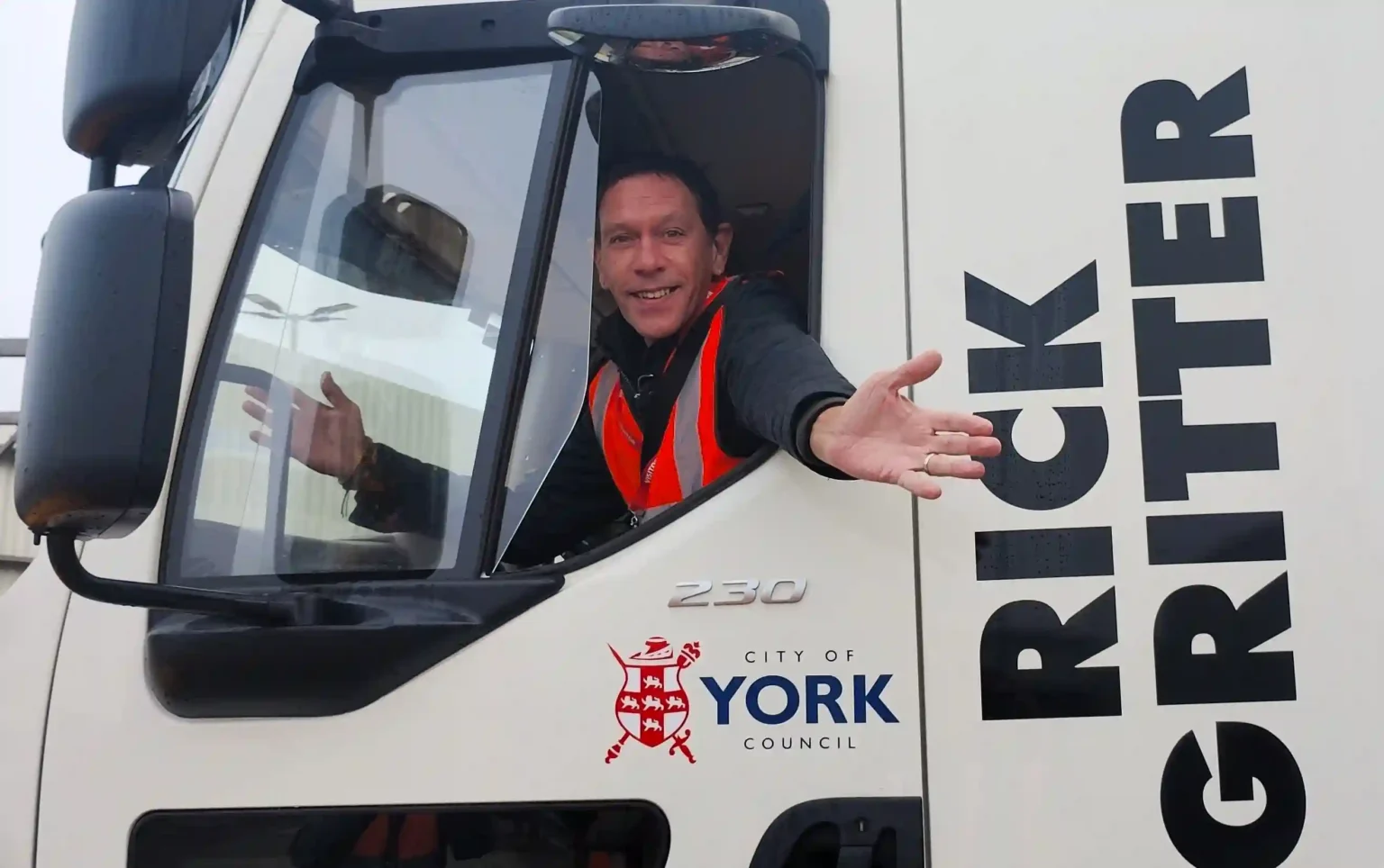 York's gritting lorry named "Rick Gritter" in tribute to Shed Seven's Rick Witter. Locals celebrate the witty addition to the city's fleet ahead of the gritting season.