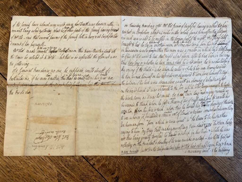 Auctioneer uncovers chilling 200-year-old ghost story in historic deeds, detailing a haunting at Seighford Hall. The supernatural archive hits auction in November.