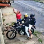 Terrified woman hurls handbag over roof mistaking bikers for thieves, only for them to kindly return it – caught on camera, amassing 170K views on social media.