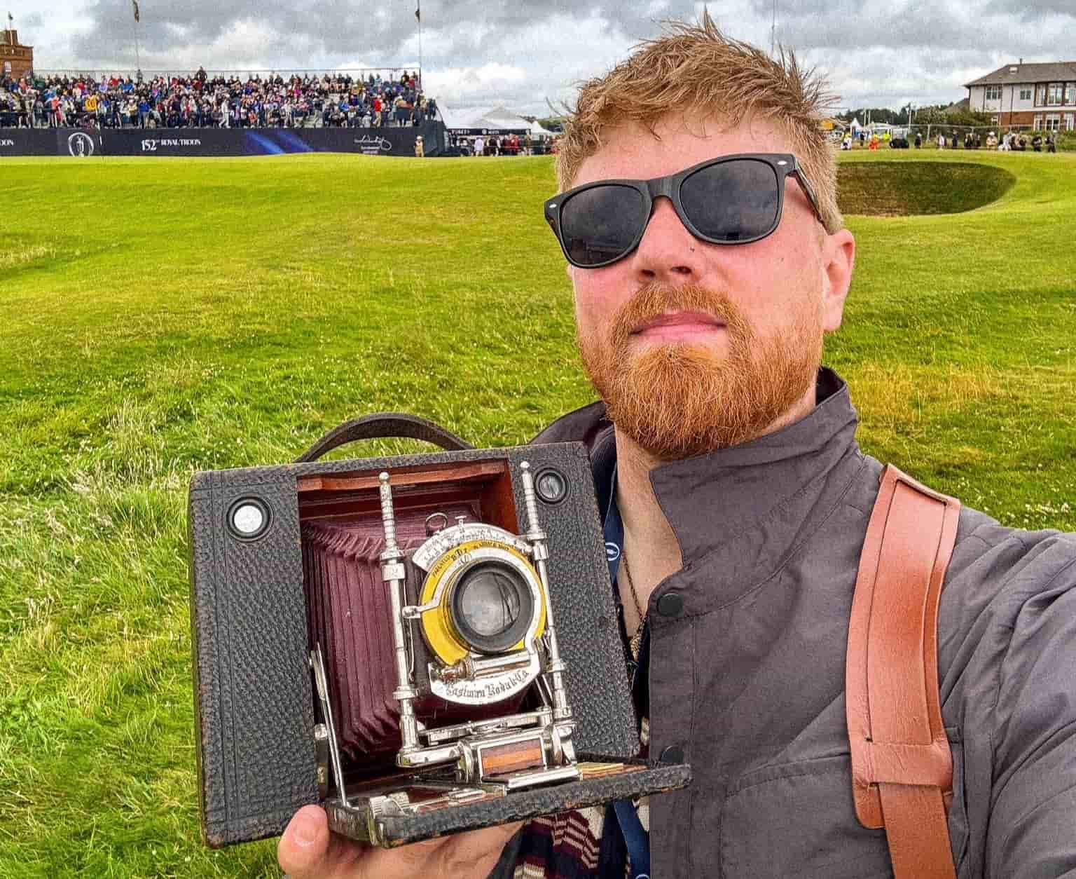 Photographer Miles Myerscough-Harris captures stunning panoramic shots of sports stadiums worldwide with a 130-year-old film camera, including breathtaking photos of Old Trafford.