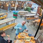 Pizza diners at a seaside restaurant got an unexpected surprise when a seagull dropped a huge fish on their plate mid-meal, leaving everyone in hysterics at the bizarre moment.