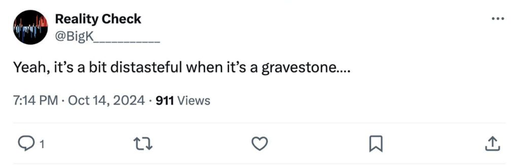 Social media comment on the post of Homebase shoppers were left in stitches after spotting a Grim Reaper Halloween decoration appearing to 'hump' a gravestone, with the hilarious display going viral online.