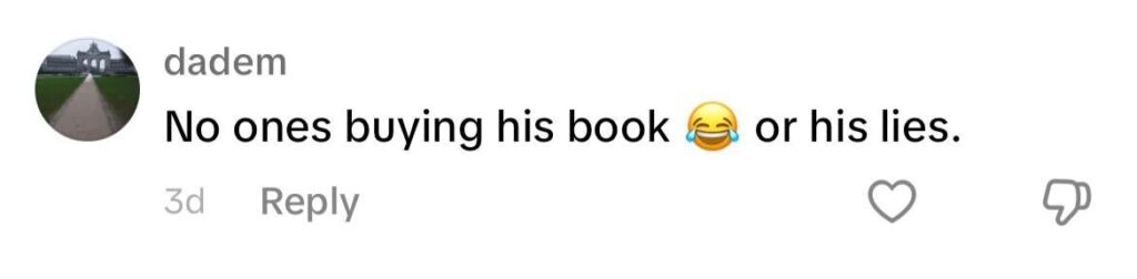 Social media comment on the post of Shocked shopper spots Boris Johnson's autobiography ‘Unleashed’ surrounded by books like ‘Psychology of Stupidity’ in a humorous display at WHSmith, Gatwick.