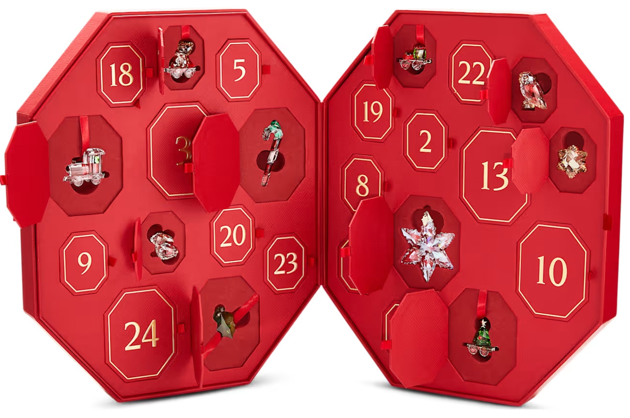 Add luxury to your Christmas with Swarovski's £900 Advent Calendar, featuring 25 crystal surprises. Perfect for festive decor, but not suitable for kids under 15.