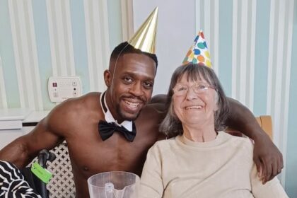 Three care home residents celebrated milestone birthdays with a Butler in the Buff, bringing joy and laughter to the party at The Dell Care Home in Lowestoft, Suffolk.