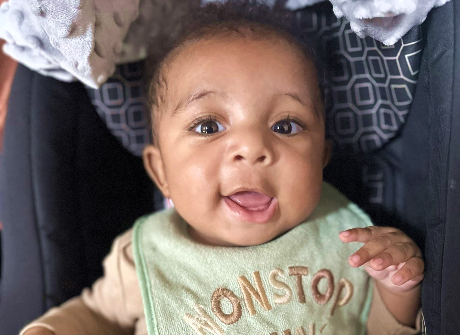 A mum has gone viral after her three-month-old baby, Messiah, shocked the family by clearly repeating words in a conversation with his sister.