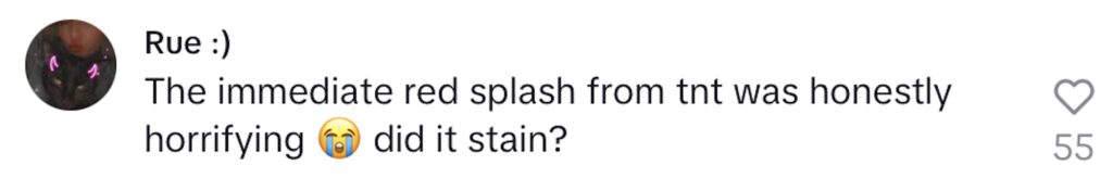 Social media comment on the post of Beauty influencer left horrified after a red bath bomb from Lush turned her tub into a crime scene. Her viral TikTok clip has amassed over 16m views and 1.2m likes.