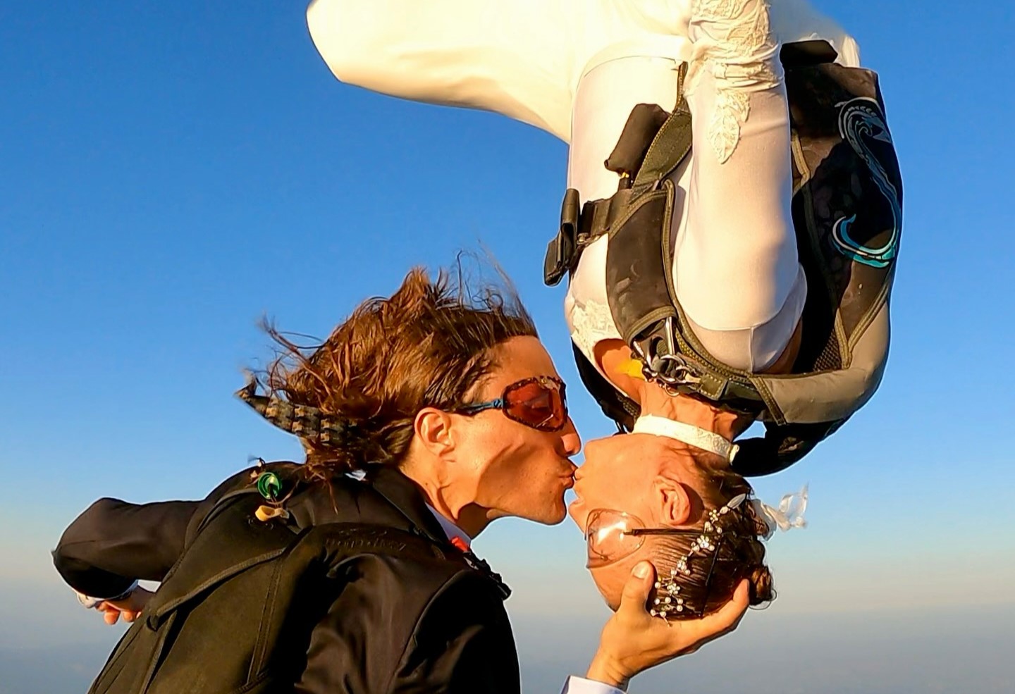 Skydiving model Roberta Mancino marries mid-air, exchanging vows in freefall with partner Manuel Basso in a breathtaking wedding above the clouds.