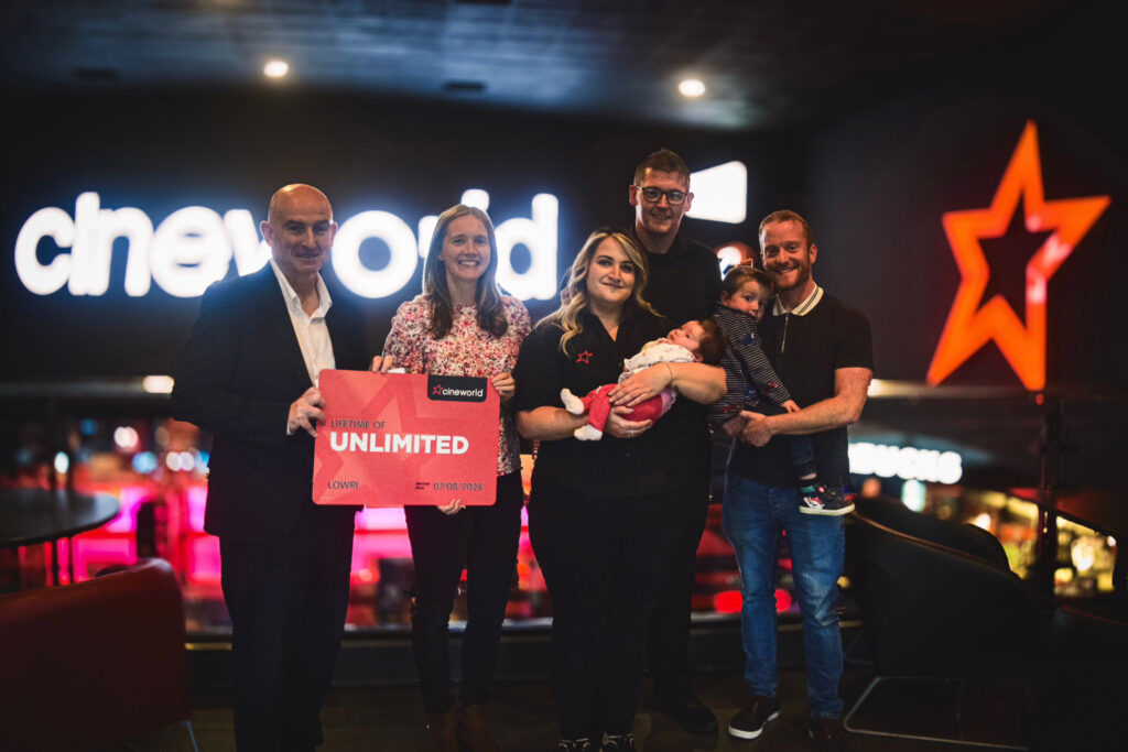 Baby born in Cineworld given lifetime free movies as a special gift. Cinema staff help with the delivery, celebrating with unlimited tickets for the whole family.