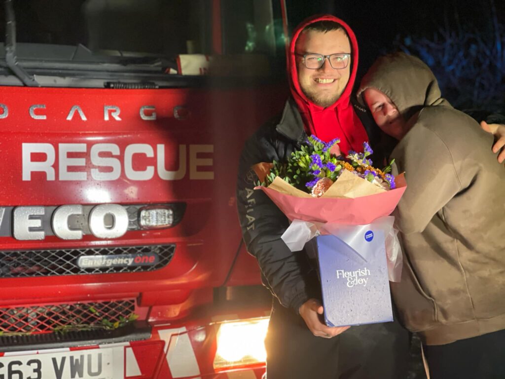 A couple's romantic night turned dramatic during Storm Bert as their car flooded. Stranded on the roof, Davie proposed to Ashley, making it a truly unforgettable moment!